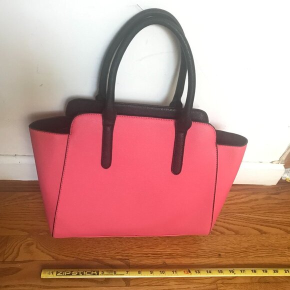 Apt. 9 Pink White Black Color Block Satchel Handbag Purse - Picture 5 of 8